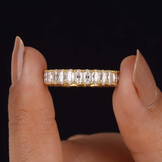 Oval Moissanite Full Eternity Wedding band