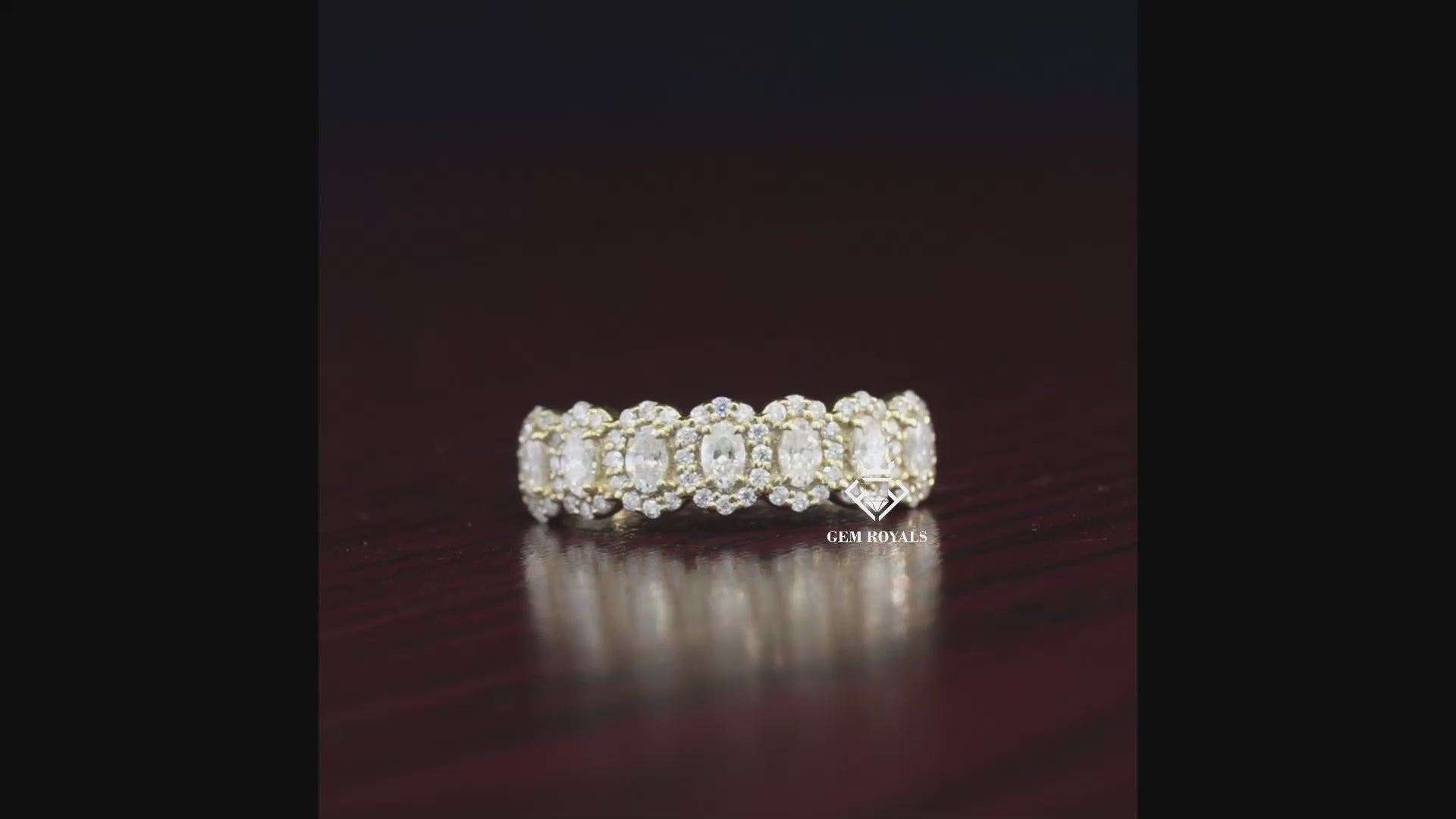 Oval Cut Lab Grown Diamond Halo Wedding Band