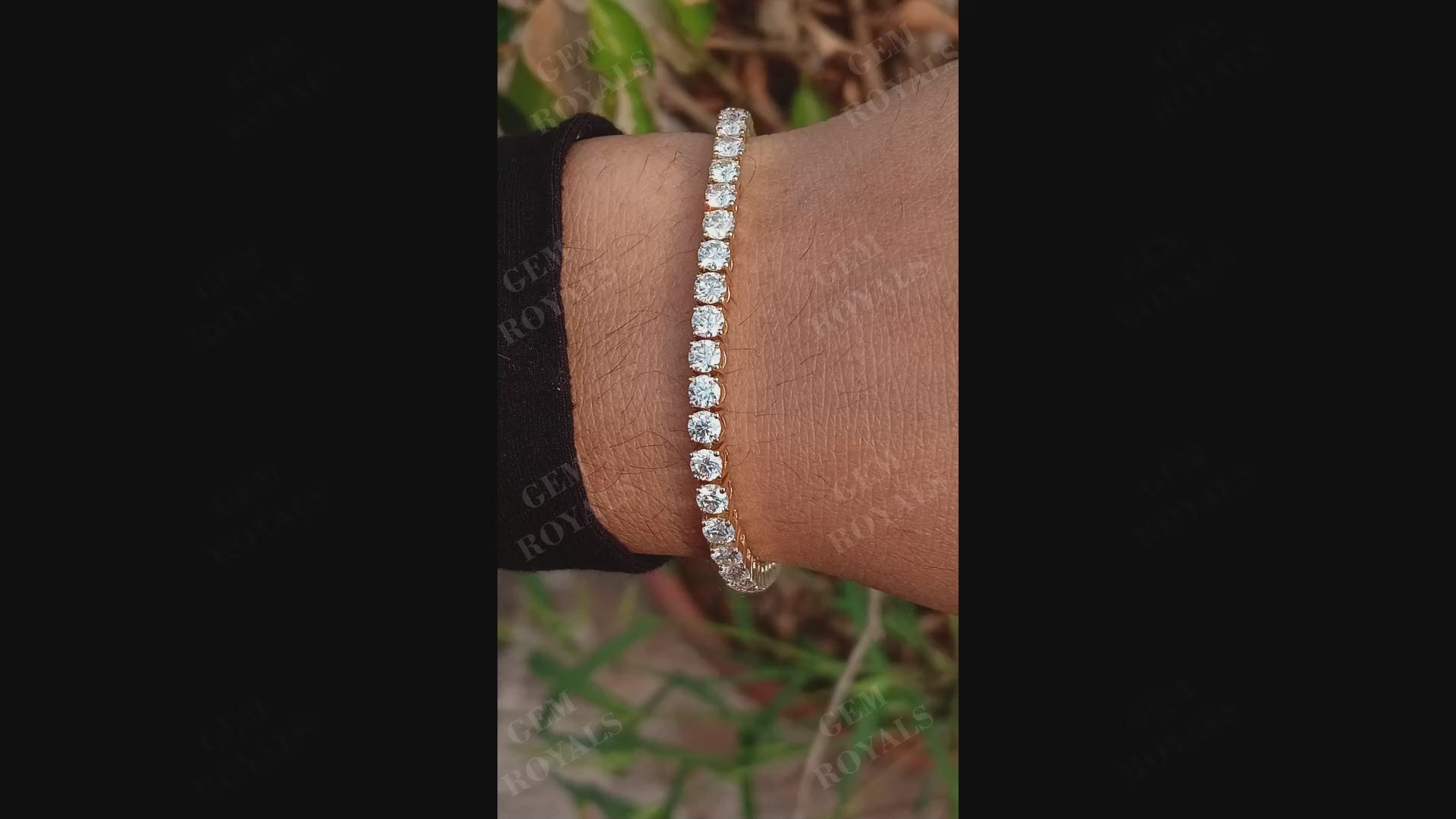 4.00MM Round Cut Moissanite Tennis Bracelet