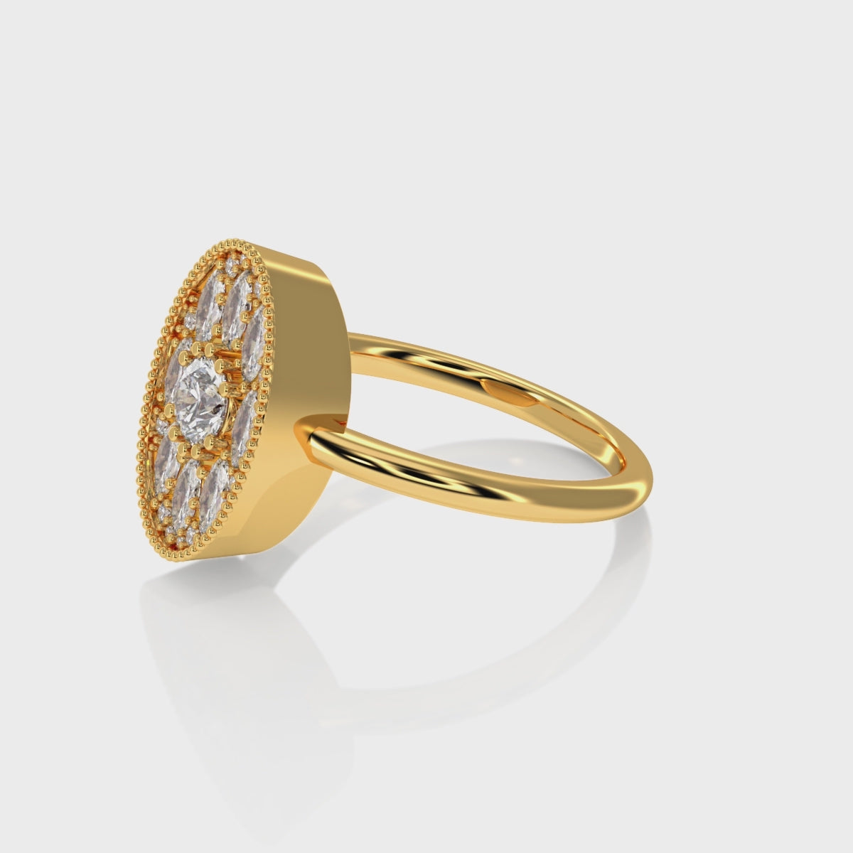 360 video of oval shaped vintage engagement ring for women