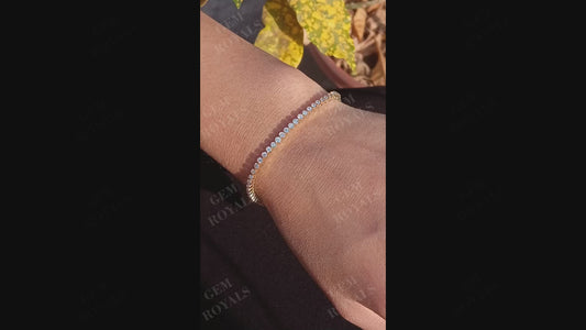 Bezel set Round Moissanite tennis Bracelets For Her