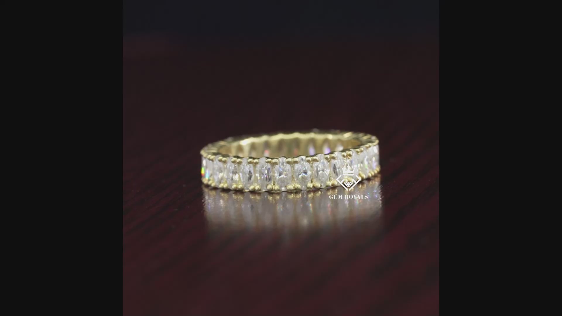 Oval Lab Grown Diamond Full Eternity Wedding band