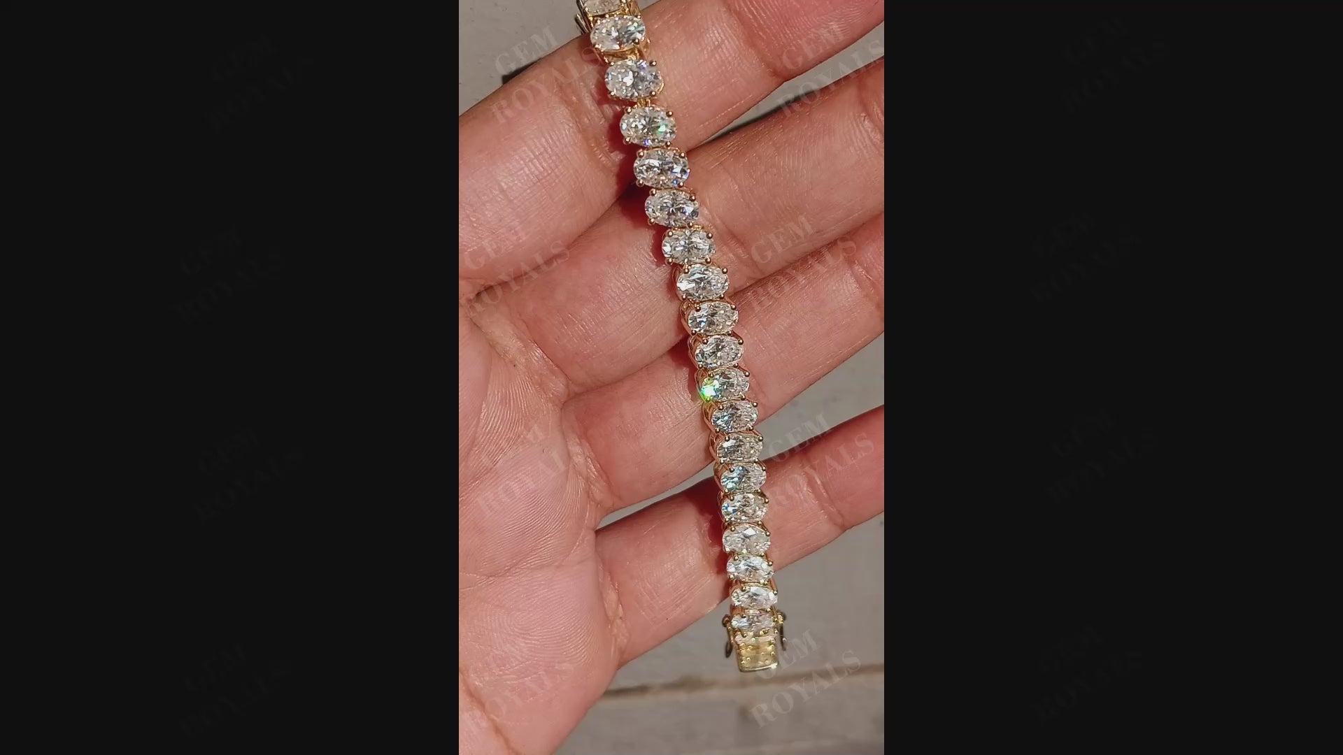 Bridal Style Oval cut Moissanite Tennis Bracelet