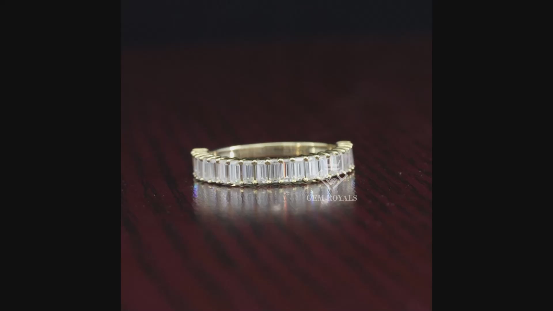 Lab Grown Diamond Baguette Cut Half Eternity Wedding Band