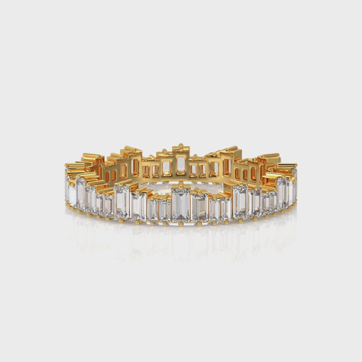 360 video of baguette diamond full eternity wedding band